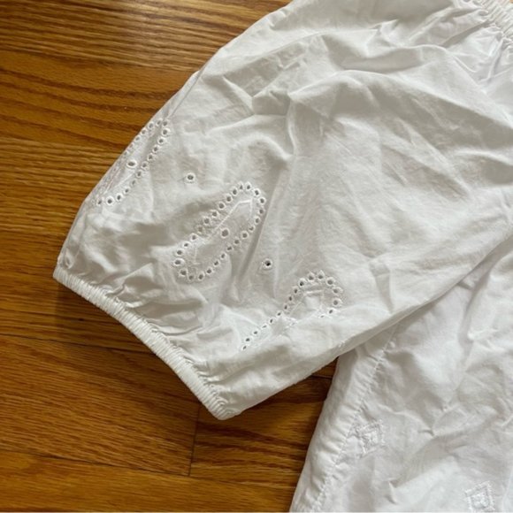 Ann Taylor Loft White Eyelet Off The Shoulder Blouse - Picture 5 of 12